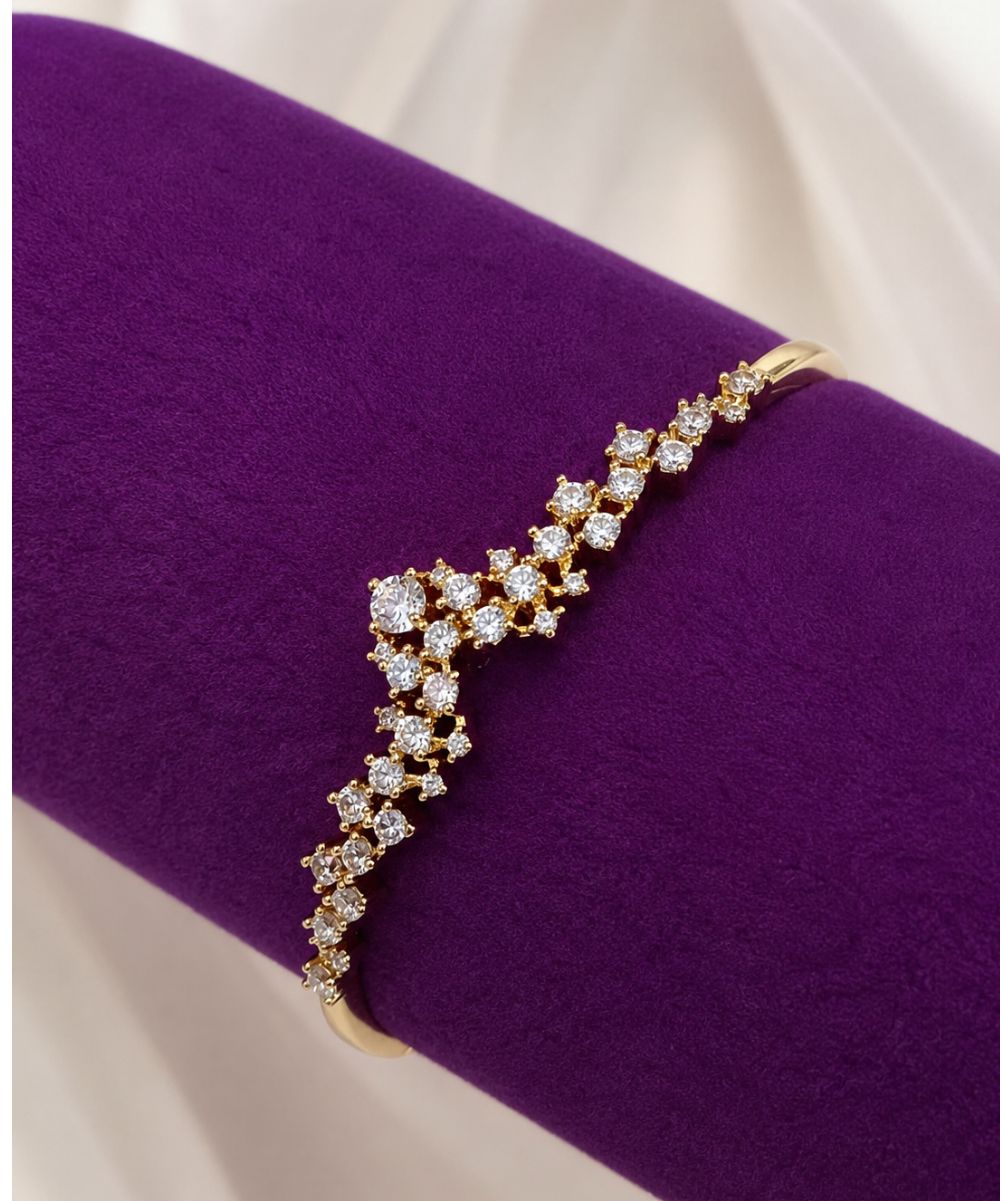 NAXAYA Royal Grace 18K Gold Plated CZ Bracelet for Women