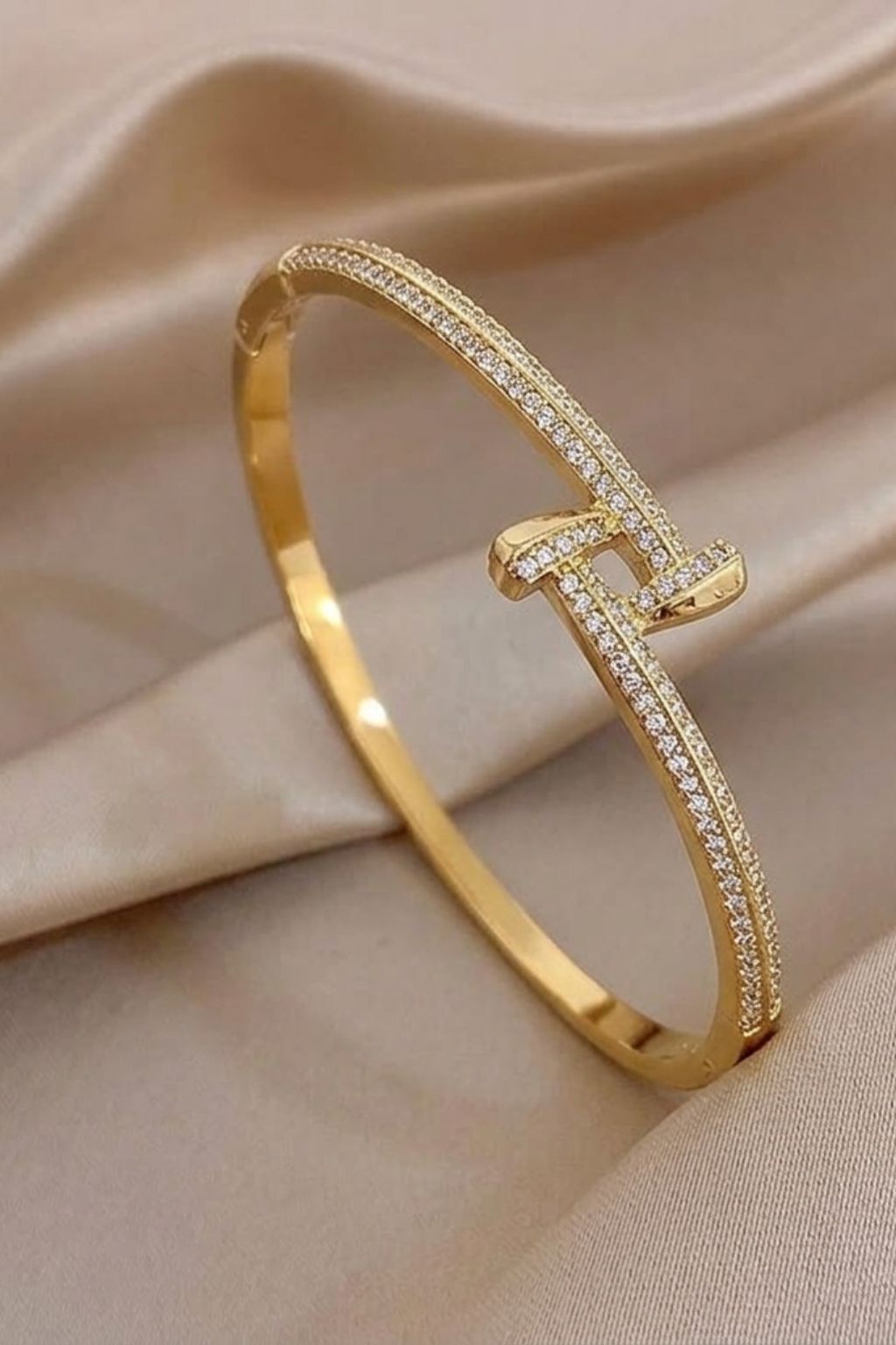 Gold Plated Stainless Steel Zircon Bracelet by NAXAYA