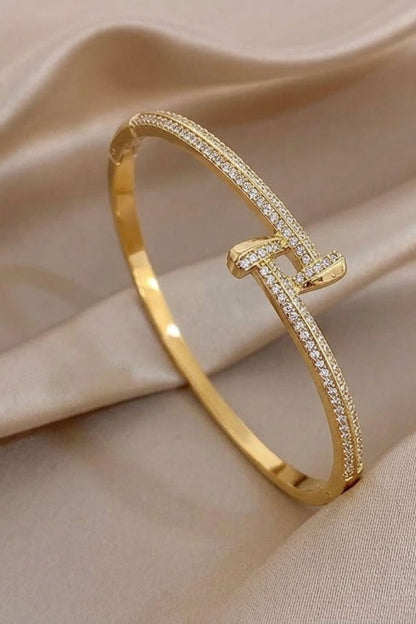 Gold Plated Stainless Steel Zircon Bracelet by NAXAYA