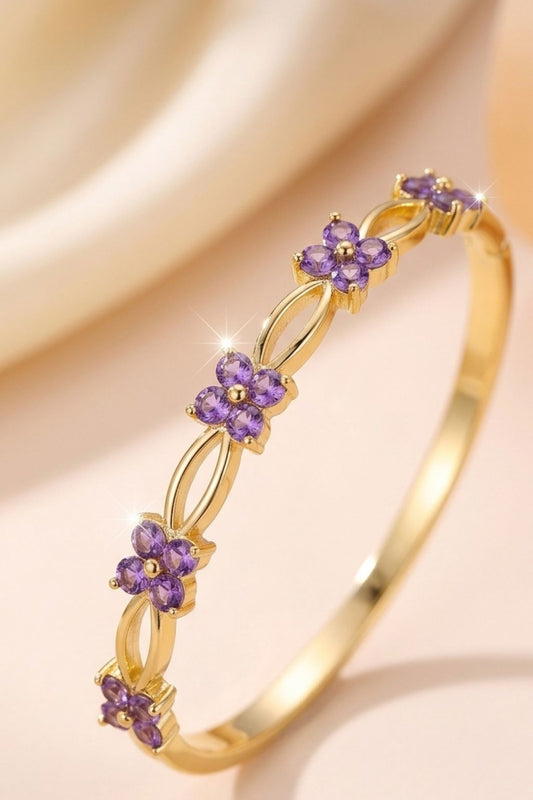 NAXAYA Regal Bracelet for Women-18K Gold Plated Stainless Steel Adjustable Bracelet