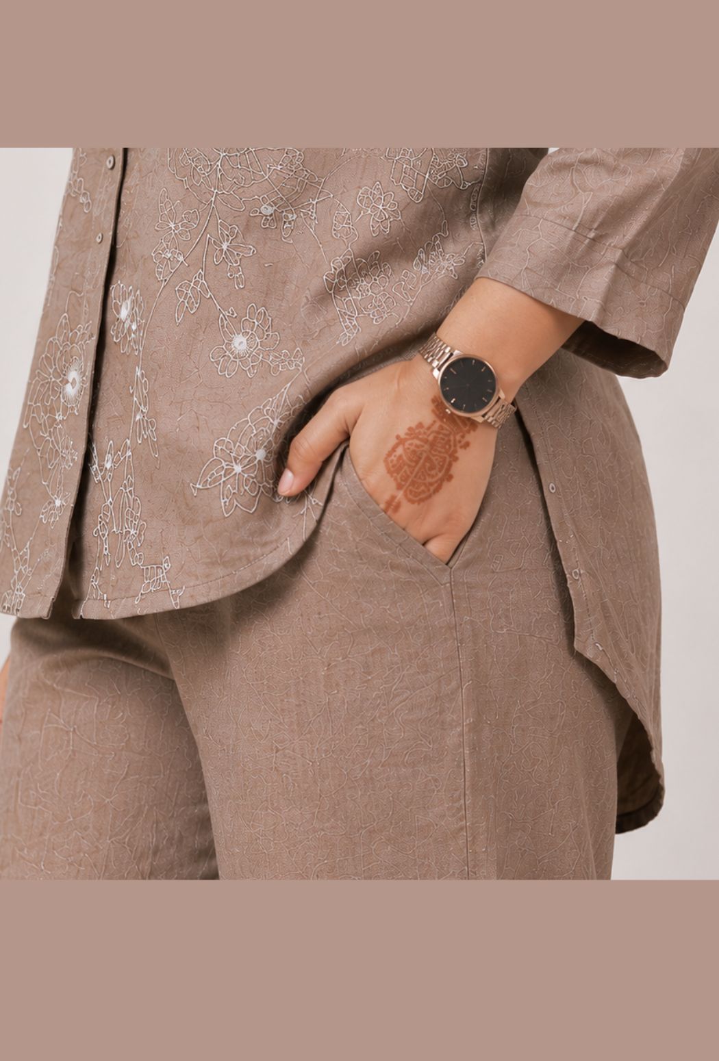 Embroidered Two Piece Casual Outfit for Women