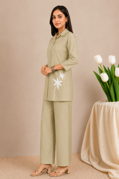 Casual & Office Wear Embroidered Co-Ord Set for Women