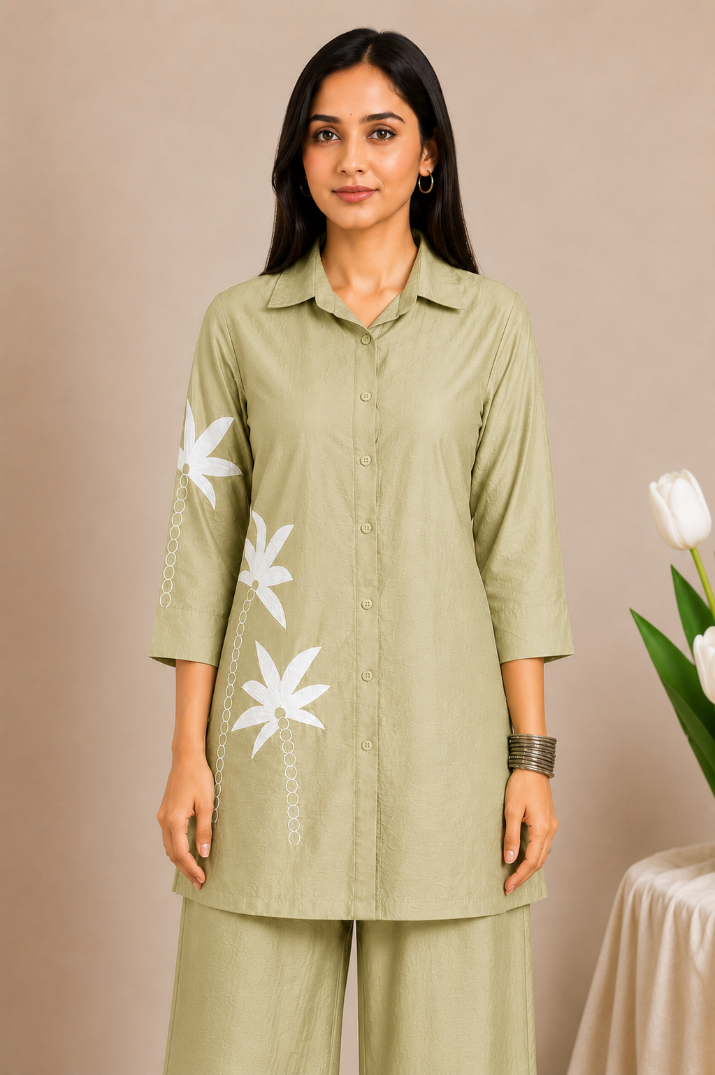 Premium Roman Silk Co-Ord Set by NAXAYA