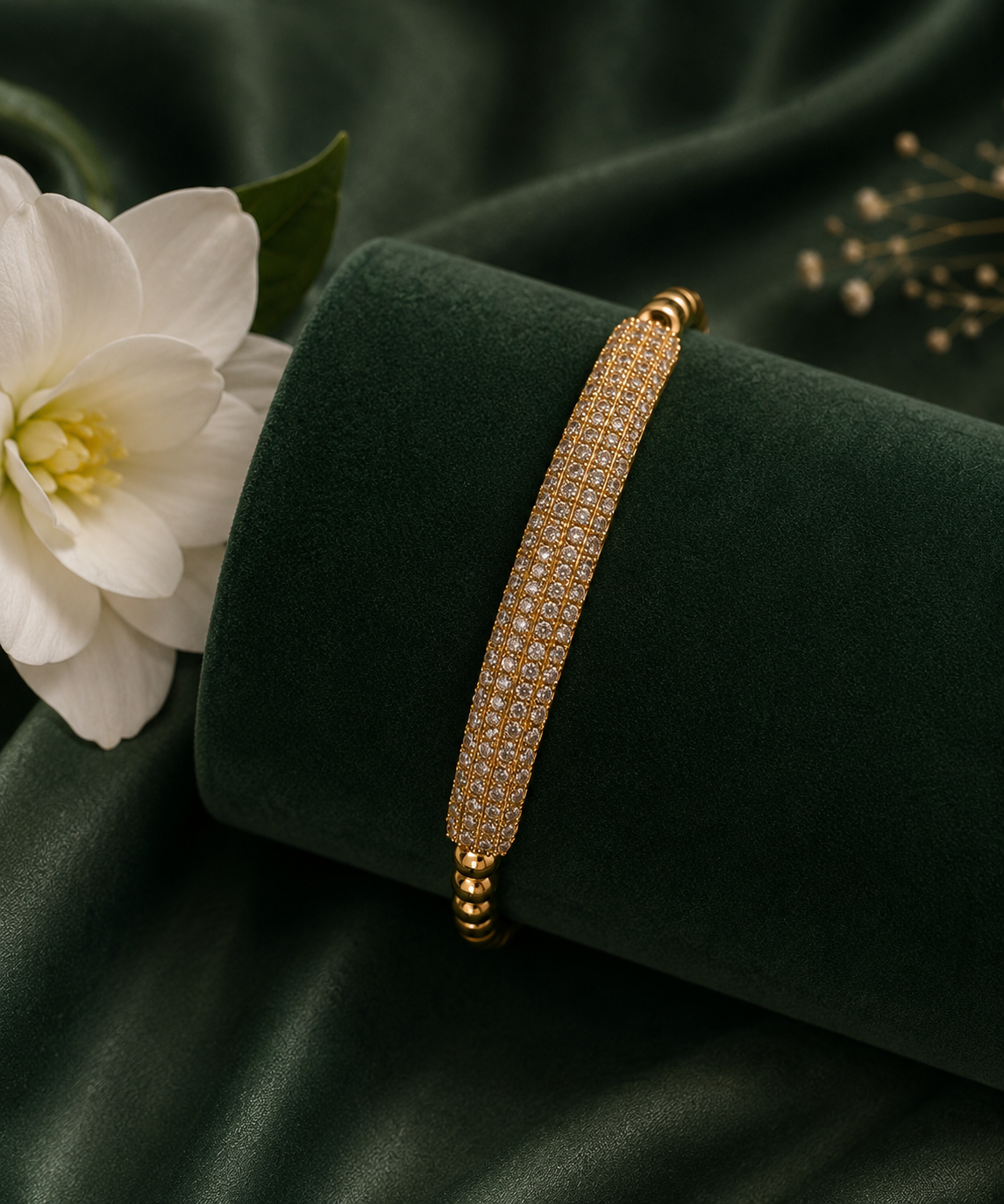 Women's Elegant Gold Bracelet Front View