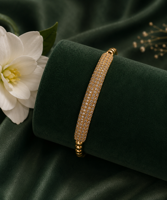 Women's Elegant Gold Bracelet Front View