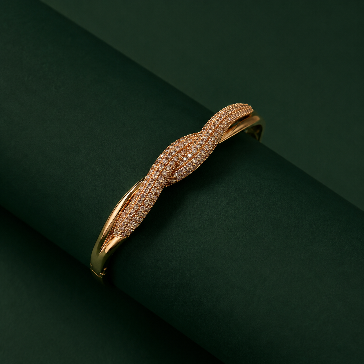 NAXAYA Aurevia Gold Plated Zircon Wave Bracelet for Women