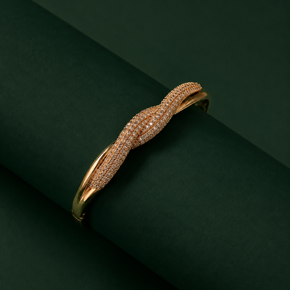 NAXAYA Aurevia Gold Plated Zircon Wave Bracelet for Women
