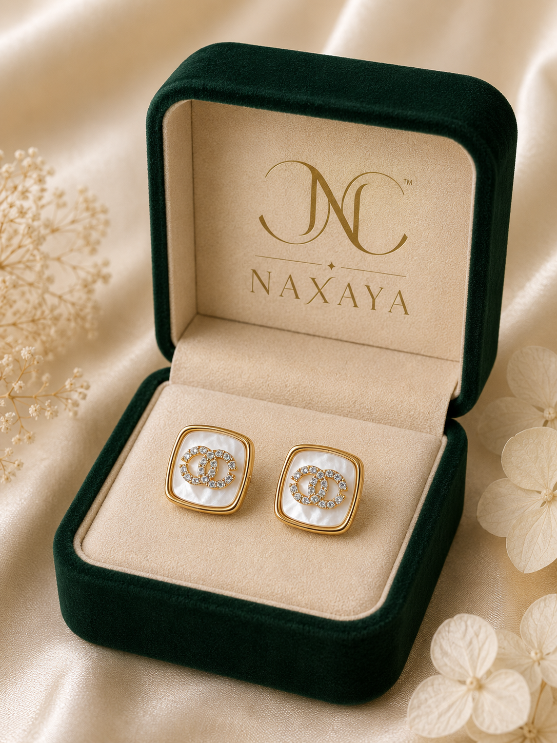 Elegant crystal square earrings for daily wear and party wear