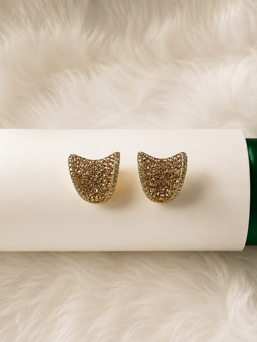 NAXAYA Xavya Crystal Clip-On Earrings | 18K Gold Plated Stainless Steel