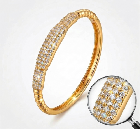 NAXAYA Aura 18K Gold-Plated, Stainless-Steel, Anti Tarnish Bangle Bracelet for Women and Girls